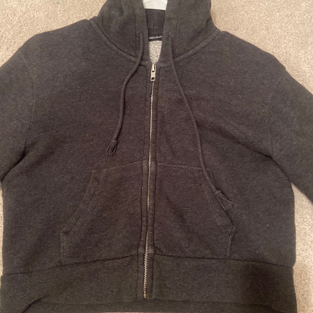 Brandy Melville Cropped Zipup - Dark Grey | USED BUT PERFECT CONDITION!!